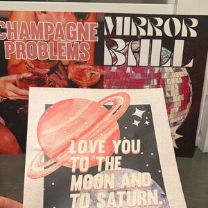 Pink Planet Wall Art Trio – Home Art